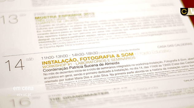 WORKSHOP # 1 INSTALAÇÃO, FOTOGRAFIA & SOM // FORMAÇÃO E CRIAÇÃO